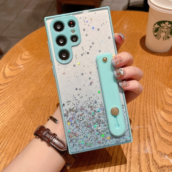 Galaxy S22 Case Galaxy S22 Plus Case Galaxy S22 Ultra case Glitter Wrist strap - Picture 3 of 5